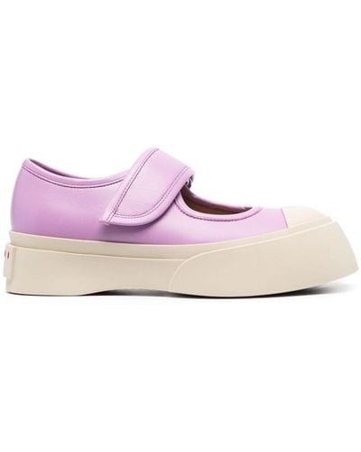 Marni Pablo Leather Mary Jane Sneakers - Pink
