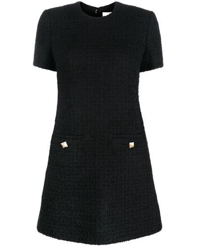 Valentino Garavani Short-sleeve Tweed-style Dress - Black