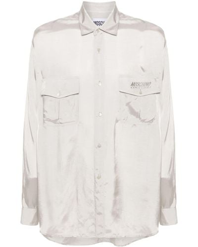 Moschino Camisa con logo bordado - Blanco