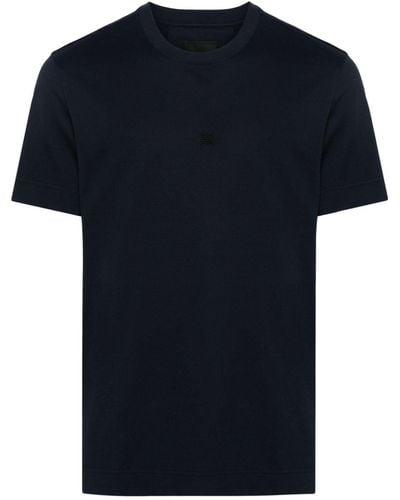Givenchy 4g-embroidered Cotton T-shirt - Blue
