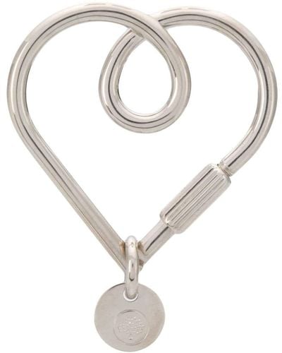 Mulberry Looped Heart Keyring - White