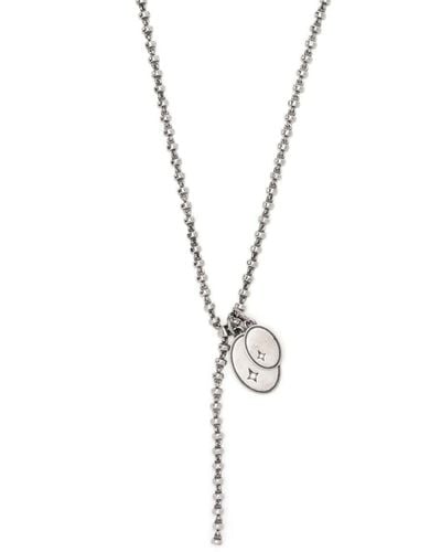 M. Cohen Double-pendant sterling silver necklace - Metallizzato