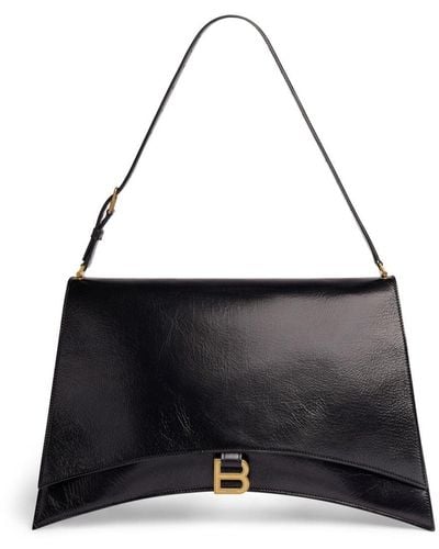 Balenciaga Large Crush Sling Shoulder Bag - Black
