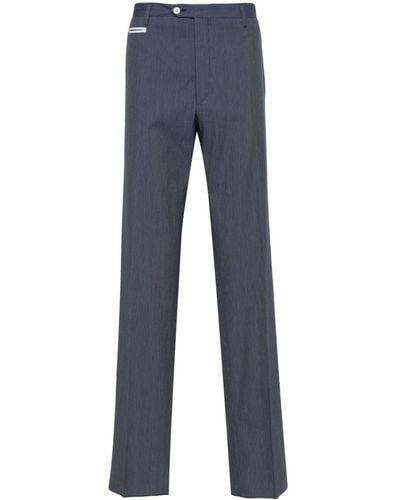 Corneliani Pantalon en coton à coupe slim - Bleu