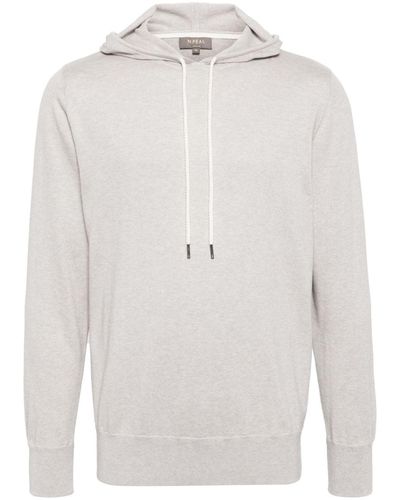 N.Peal Cashmere Hoodie à lien de resserrage - Blanc