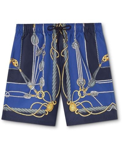 Versace Nautical Graphic-print Swim Shorts - Blue
