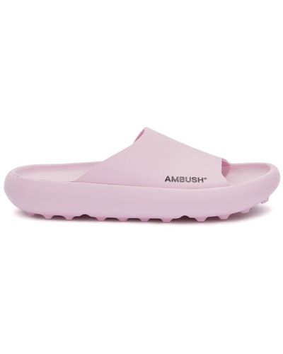 Ambush Pantoletten mit Logo-Print - Pink