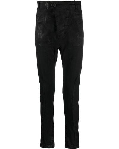 Boris Bidjan Saberi Ausgeblichene Skinny-Jeans mit tiefem Schritt - Schwarz