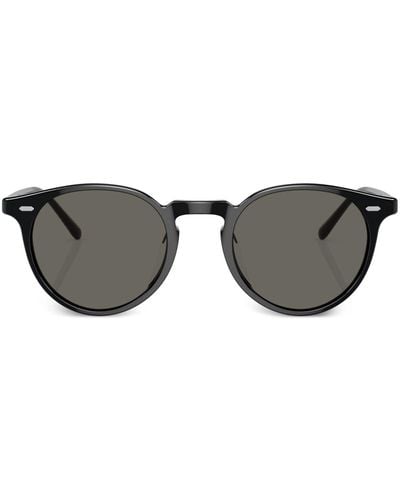 Oliver Peoples Sonnenbrille mit rundem Gestell - Grau