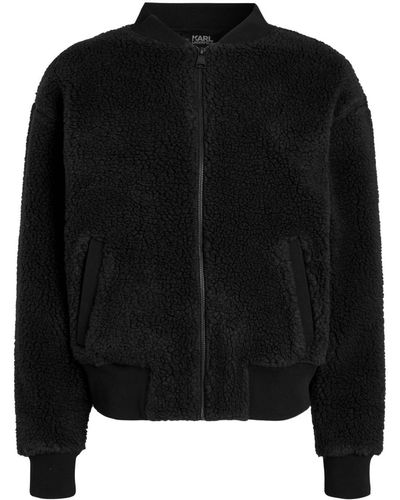 Karl Lagerfeld ロゴ ボンバージャケット - ブラック