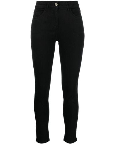 Patrizia Pepe Vaqueros skinny de talle alto - Negro