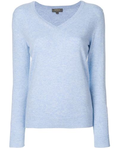 N.Peal Cashmere Cashmere V-neck Sweater - Blue