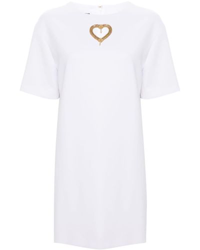 Moschino Robe courte à découpe cœur - Blanc