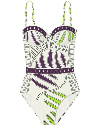 Tory Burch Printed Underwire-cup One-piece - Blue
