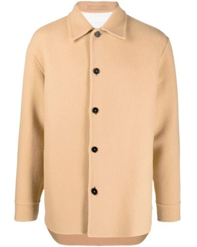 Jil Sander Button-up Long-sleeved Overshirt - Natural