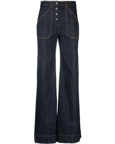 Cinq À Sept Long Benji Cotton Jeans - Blue