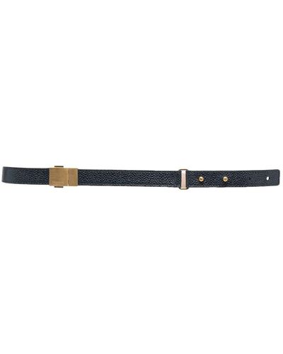 Thom Browne Pebbled-leather Belt - White