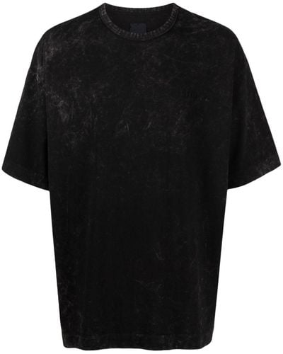 Juun.J Logo-embroidered Cotton T-shirt - Black