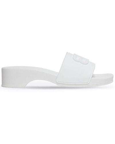 Balenciaga Bb Rubber Slides - White