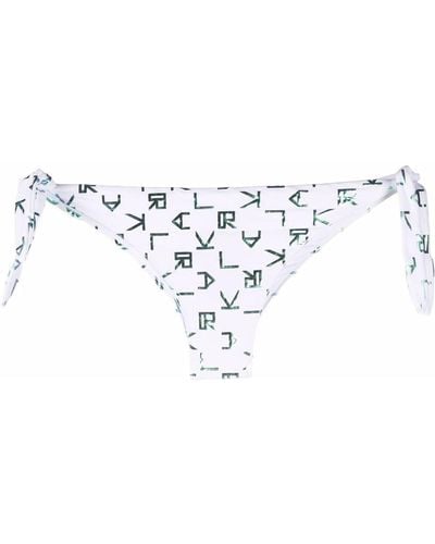 Karl Lagerfeld Slip bikini con logo - Bianco