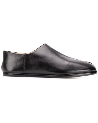 Maison Margiela Tabi Leather Slip-on Shoes - Black