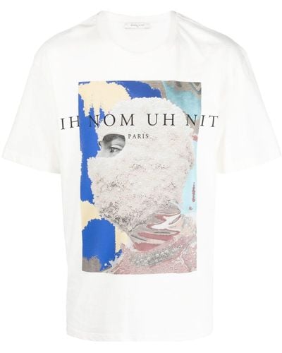 ih nom uh nit T-shirt en coton à logo imprimé - Bleu