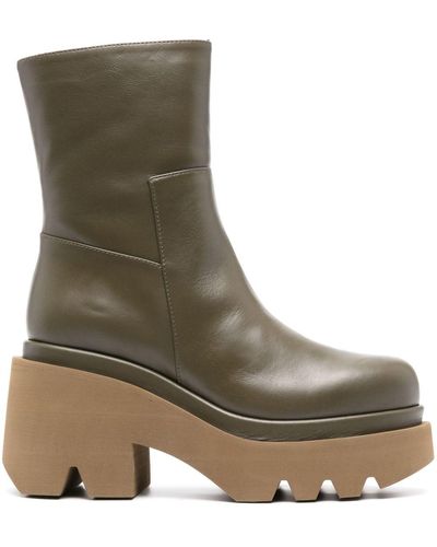 Paloma Barceló Bottines Leonor 80 mm en cuir - Vert