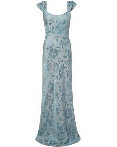 Markarian Florence Jacquard Evening Gown - Blue