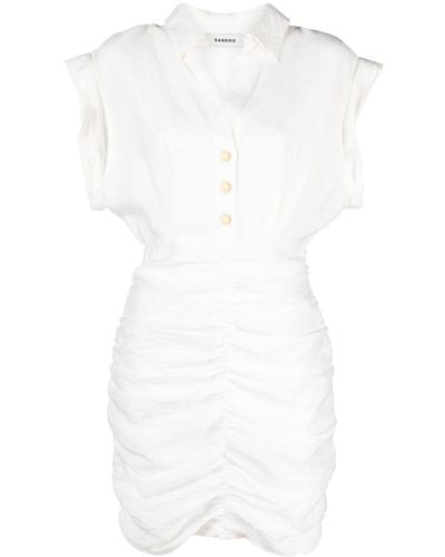 Sandro Minikleid mit V-Ausschnitt - Weiß