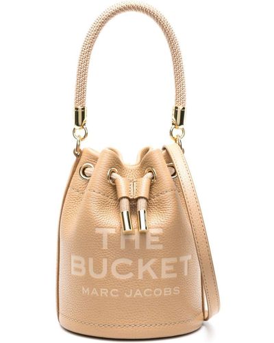 Marc Jacobs Leren Bucket-tas Met Logoprint - Naturel