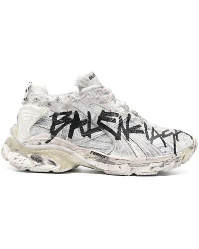 Balenciaga Runner Graffiti-print Sneakers - White