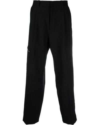 OAMC Zip Detail Cotton Wide-leg Trousers - Black