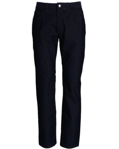Emporio Armani Pantalones rectos de talle medio - Azul