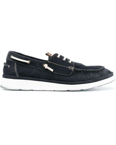 Moma Leather Boat Shoes - Blue