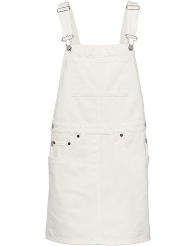 Prada Denim overall mini-dress - Weiß