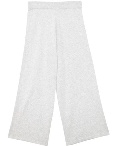 Chinti & Parker Cropped Wide-leg Track Trousers - White
