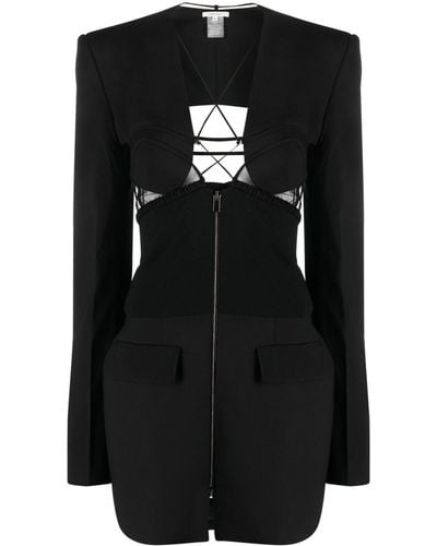 Nensi Dojaka Cut-out Wool Minidress - Black