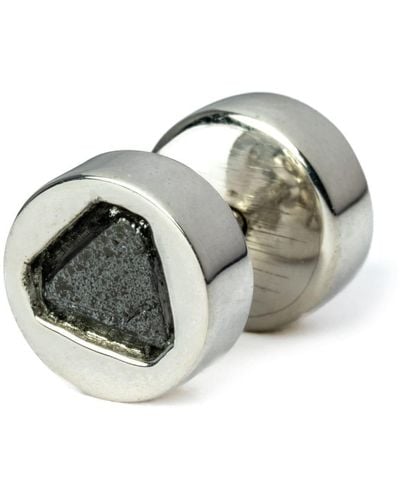Parts Of 4 Black Diamond-encrusted Stud Earring - Metallic