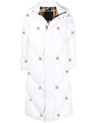 Philipp Plein Studded Quilted Puffer Down Jacket - White