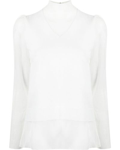 Undercover Layered High-neck Top - White