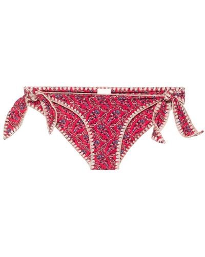 Isabel Marant Sukie Floral-print Bikini Bottoms - Pink