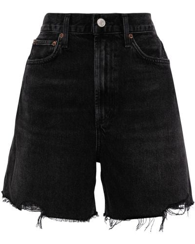 Agolde Stella Organic-cotton Shorts - Black