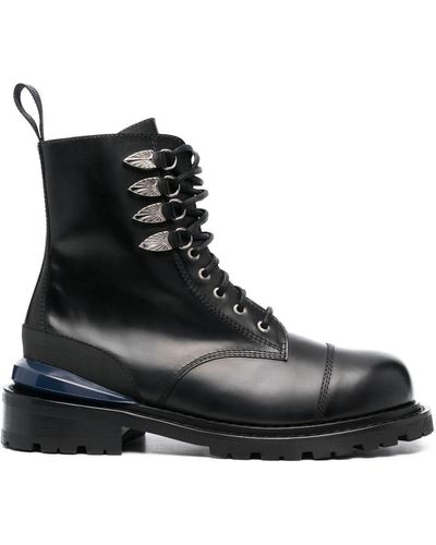 Toga Virilis Lace-up Ankle Leather Boots - Black
