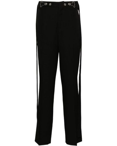 Jean Paul Gaultier Pressed-crease Tapered Trousers - Black