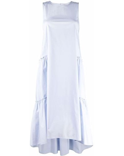 Peserico Gathered-detail Sleeveless Dress - Blue