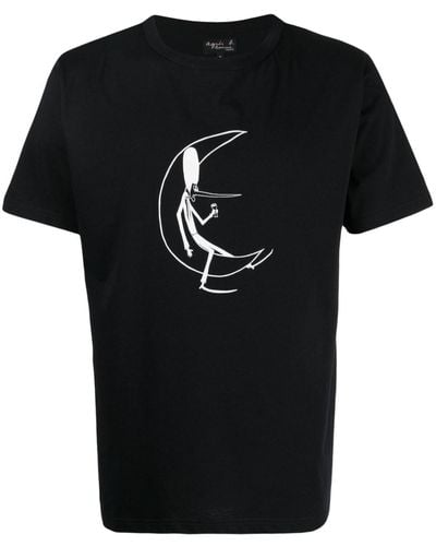 agnès b. Emmanuel Hubaut Artwork Cotton T-shirt - Black