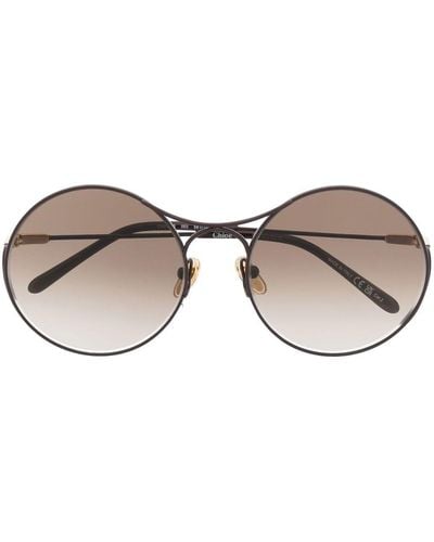 Chloé Sonnenbrille mit rundem Gestell - Braun