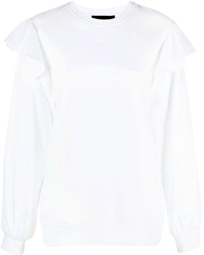 Karl Lagerfeld Ruffle-trim Sweatshirt - White