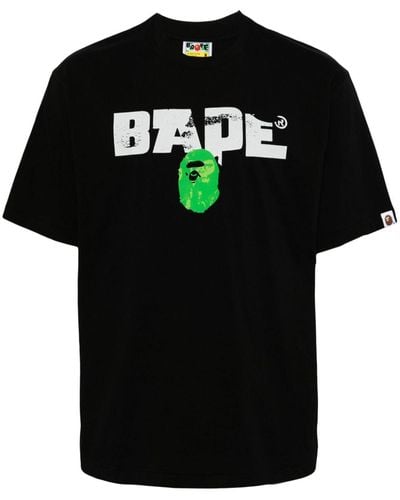 A Bathing Ape Graphic-print cotton t-shirt - Negro