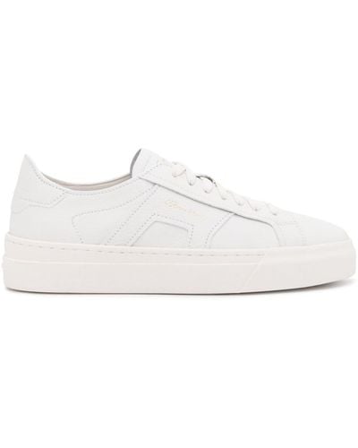 Santoni Panelled Leather Sneakers - White